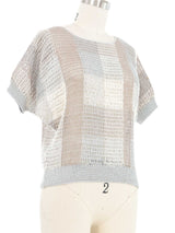 Greyscale Plaid Crochet Top Top arcadeshops.com