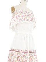 D&G White Strapless Floral Lace Trimmed Dress Dress arcadeshops.com