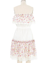 D&G White Strapless Floral Lace Trimmed Dress Dress arcadeshops.com