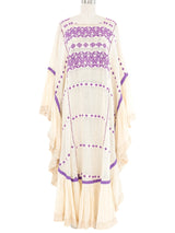Embroidered Gauze Ruffle Caftan Dress arcadeshops.com