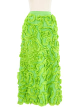 1960s Lime Green Ruffle Skirt Bottom arcadeshops.com