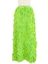 1960s Lime Green Ruffle Skirt Bottom arcadeshops.com