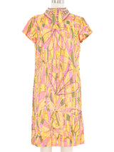 1960s Embellished Floral Optical Print Dress Dress arcadeshops.com