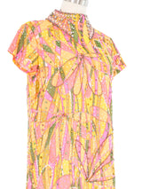 1960s Embellished Floral Optical Print Dress Dress arcadeshops.com