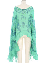 Zandra Rhodes Printed Chiffon Flare Top Top arcadeshops.com