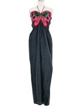 1970s Bill Tice Butterfly Halter Gown Dress arcadeshops.com