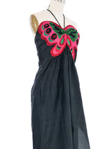 1970s Bill Tice Butterfly Halter Gown Dress arcadeshops.com
