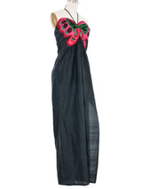 1970s Bill Tice Butterfly Halter Gown Dress arcadeshops.com