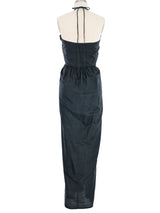 1970s Bill Tice Butterfly Halter Gown Dress arcadeshops.com