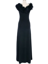 St. John Feather Trimmed Santana Knit Dress Dress arcadeshops.com