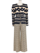 Yves Saint Laurent Printed Mudcloth Pant Suit Suit arcadeshops.com