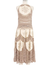 Floral Paneled Sleeveless Crochet Dress Dress arcadeshops.com