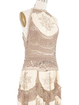 Floral Paneled Sleeveless Crochet Dress Dress arcadeshops.com