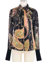 Roberto Cavalli Paisley Silk Top Top arcadeshops.com