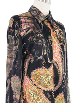 Roberto Cavalli Paisley Silk Top Top arcadeshops.com