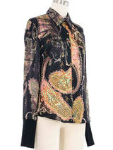 Roberto Cavalli Paisley Silk Top Top arcadeshops.com