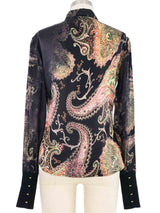 Roberto Cavalli Paisley Silk Top Top arcadeshops.com