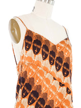 Mugler Mask Print Silk Tank Top arcadeshops.com