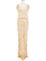 Leaf Paillette Crochet Net Dress Dress arcadeshops.com