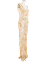 Leaf Paillette Crochet Net Dress Dress arcadeshops.com