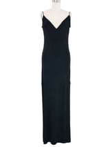 Ozbek Black Maxi Slip Dress Dress arcadeshops.com