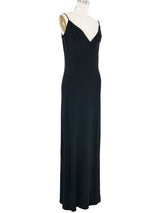 Ozbek Black Maxi Slip Dress Dress arcadeshops.com