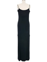 Ozbek Black Maxi Slip Dress Dress arcadeshops.com