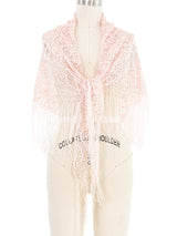 Pink Crochet Fringed Wrap Accessory arcadeshops.com