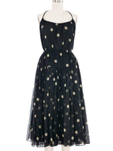 Galanos Polka Dot Silk Halter Dress and Shawl Suit arcadeshops.com