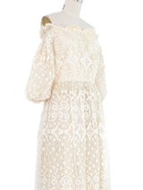 Victor Costa Off Shoulder Ivory Lace Gown Dress arcadeshops.com