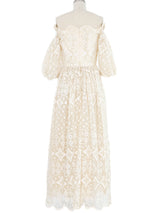 Victor Costa Off Shoulder Ivory Lace Gown Dress arcadeshops.com