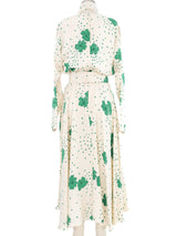 Raul Blanco Floral Print Dot Jacquard Dress Dress arcadeshops.com