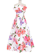 Arnold Scaasi Strapless Floral Gown Dress arcadeshops.com