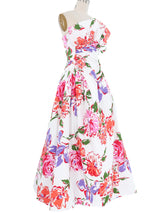 Arnold Scaasi Strapless Floral Gown Dress arcadeshops.com