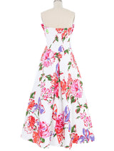 Arnold Scaasi Strapless Floral Gown Dress arcadeshops.com