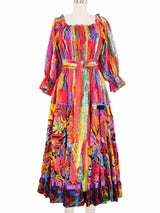 Vibrant Mixed Print Ruffle Dress Dress arcadeshops.com