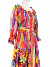 Vibrant Mixed Print Ruffle Dress Dress arcadeshops.com