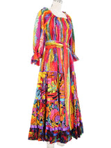 Vibrant Mixed Print Ruffle Dress Dress arcadeshops.com