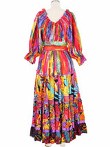 Vibrant Mixed Print Ruffle Dress Dress arcadeshops.com