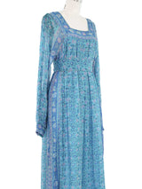 Raksha Metallic Embroidered Silk Caftan Dress arcadeshops.com