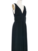1970s Galanos Draped Jersey Sleeveless Gown Dress arcadeshops.com