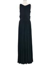 1970s Galanos Draped Jersey Sleeveless Gown Dress arcadeshops.com