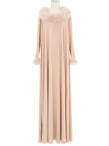Lilli Diamond Feather Trimmed Jersey Gown Dress arcadeshops.com