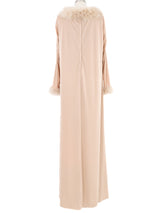 Lilli Diamond Feather Trimmed Jersey Gown Dress arcadeshops.com