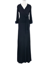 Yves Saint Laurent Marabou Trimmed Jersey Evening Ensemble Suit arcadeshops.com