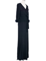 Yves Saint Laurent Marabou Trimmed Jersey Evening Ensemble Suit arcadeshops.com