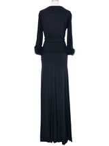 Yves Saint Laurent Marabou Trimmed Jersey Evening Ensemble Suit arcadeshops.com