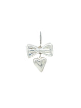 Mexican Sterling Bow and Heart Drop Earrings Accessory arcadeshops.com