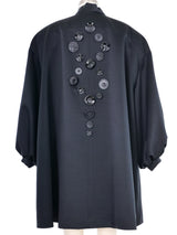 Victor Costa Button Embellished Satin Coat Dress arcadeshops.com