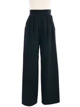 High Waist Black Wool Trousers Bottom arcadeshops.com